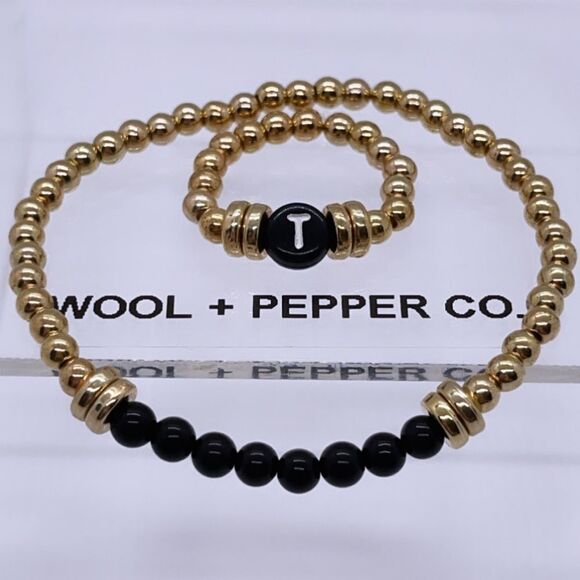 Wool + Pepper Co. Initial Ring & Matching Bracelet - Picture 6 of 6
